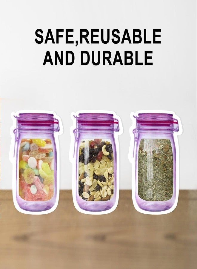 BEIDYLL Mason Jar Bags, 40Pcs Reusable Airtight Seal Food Storage Bags ziplock Seal, Leak-Proof Saver Bag for Kitchen, Travel, Camping & Picnics(13 OZ) - Image 4